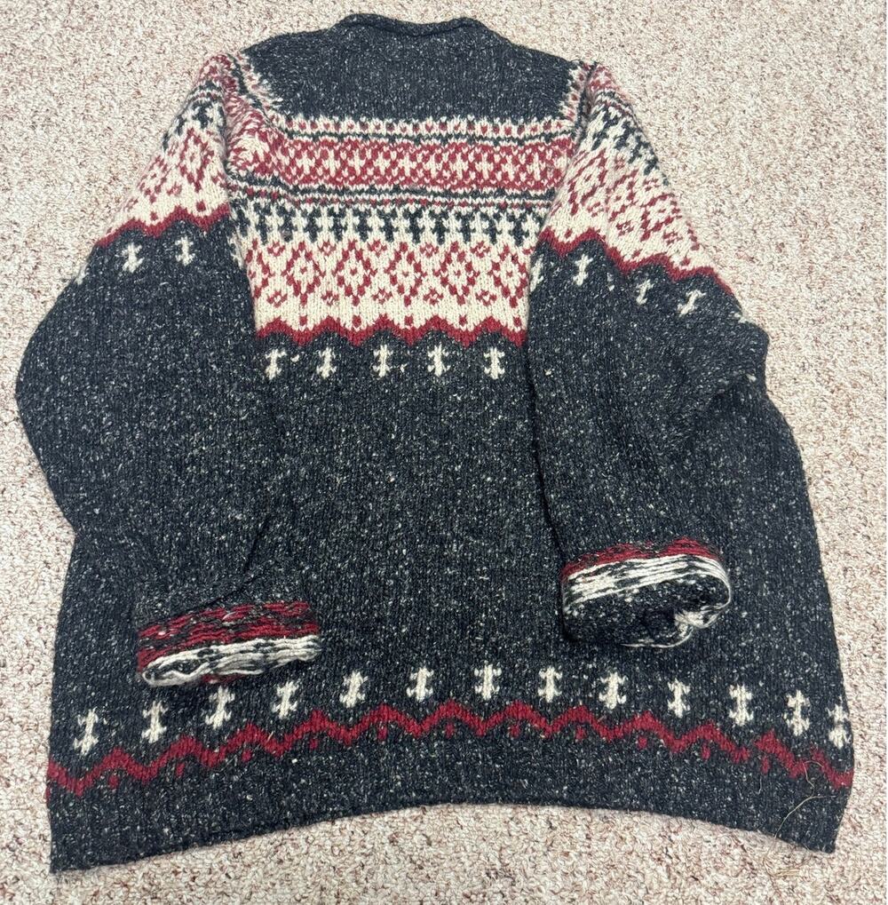 Vintage Structure Heavy Knit Wool Silk Blend Sweater Mens XL 50% Wool